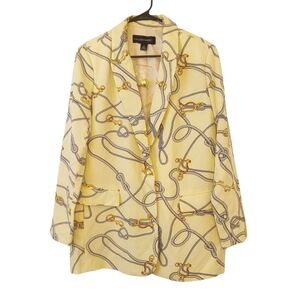 Colleen Lopez Nautical-Print Blazer Women's size Medium NWOT